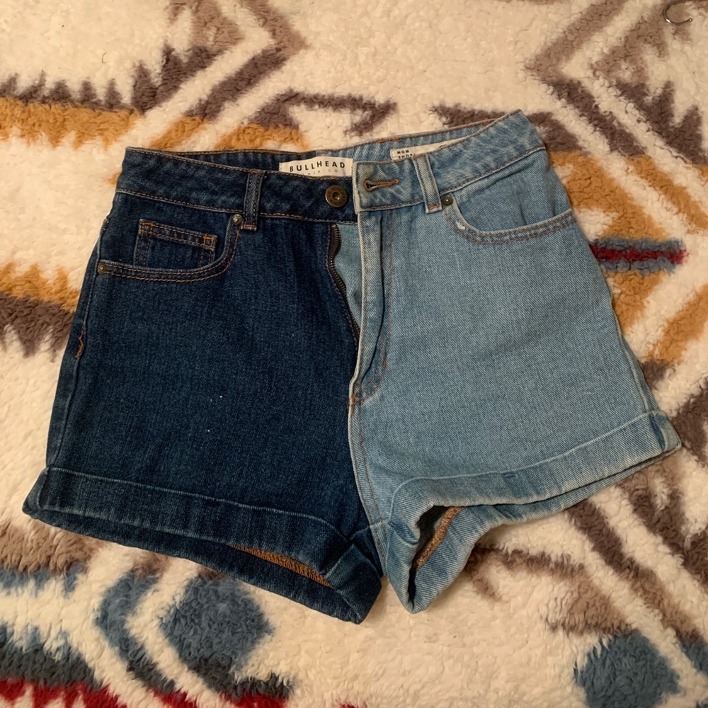 Bullhead denim two panel mom shorts
